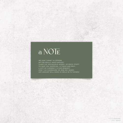 Wolfsbane: Wedding Note Card