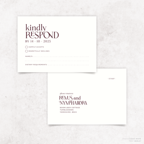 Wolfsbane: Wedding RSVP Card