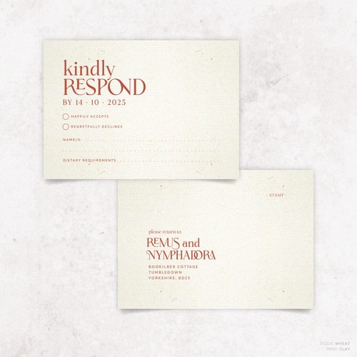 Wolfsbane: Wedding RSVP Card
