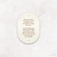 XOXO: Wedding Info Card