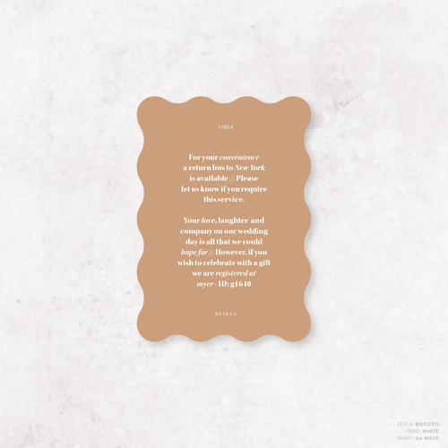 XOXO: Wedding Info Card