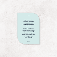 XOXO: Wedding Info Card