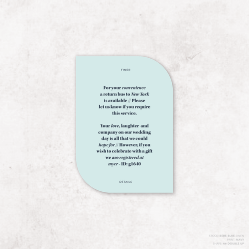 XOXO: Wedding Info Card