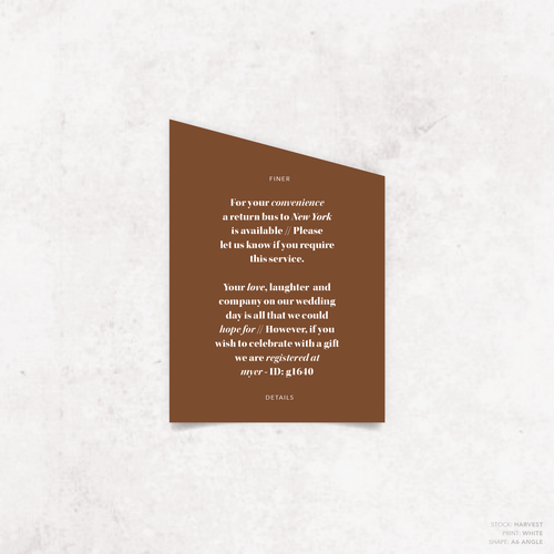 XOXO: Wedding Info Card