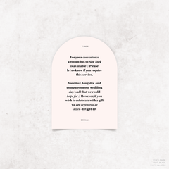 XOXO: Wedding Info Card