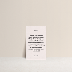 XOXO: Wedding Note Card