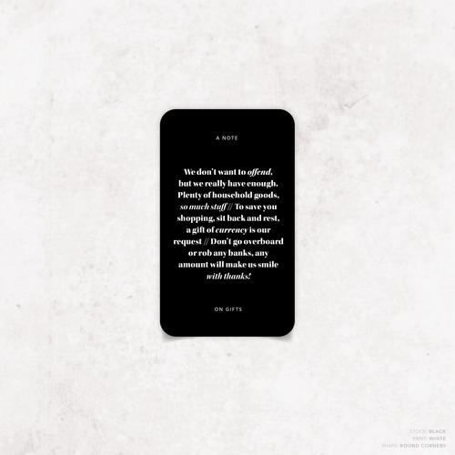 XOXO: Wedding Note Card