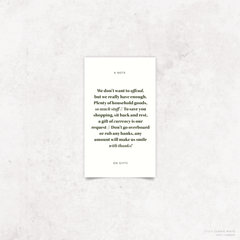 XOXO: Wedding Note Card