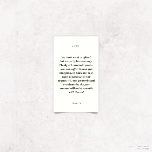 XOXO: Wedding Note Card