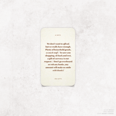 XOXO: Wedding Note Card