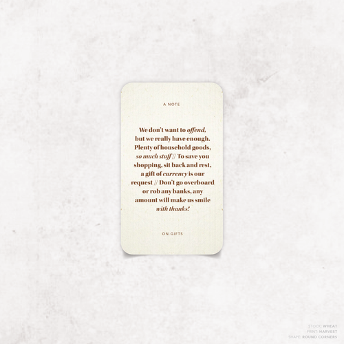 XOXO: Wedding Note Card