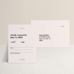 XOXO: Wedding RSVP Card