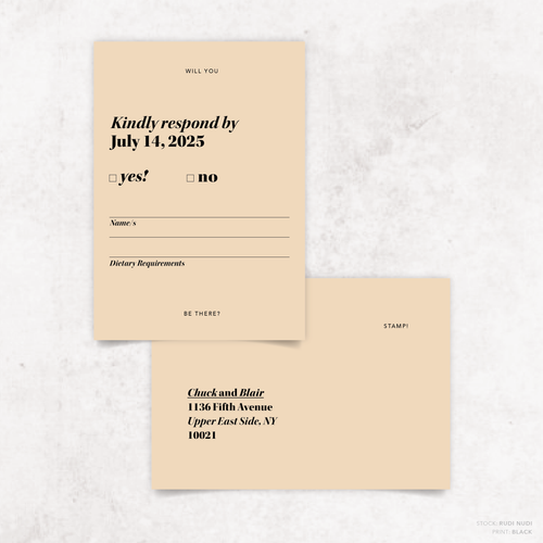 XOXO: Wedding RSVP Card