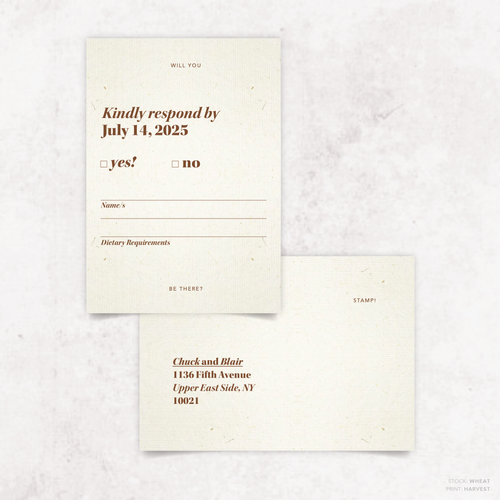 XOXO: Wedding RSVP Card
