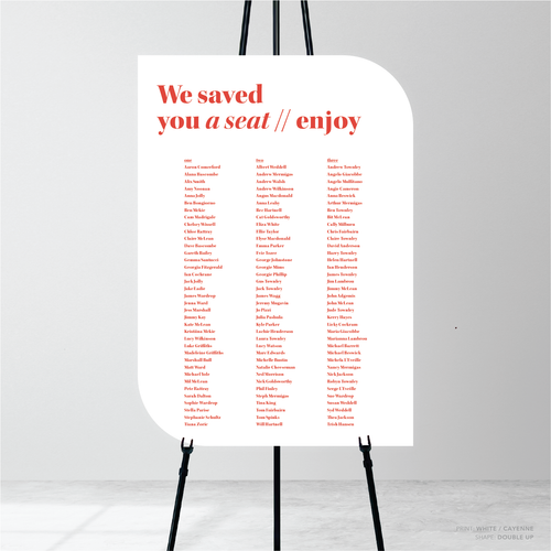 XOXO: Wedding Seating Chart
