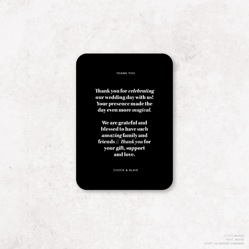 XOXO: Wedding Thank You Card