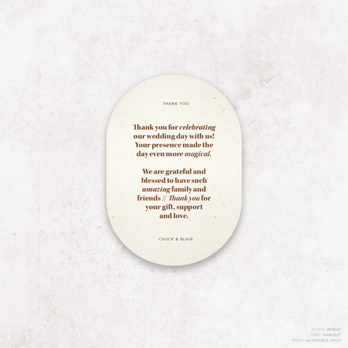 XOXO: Wedding Thank You Card