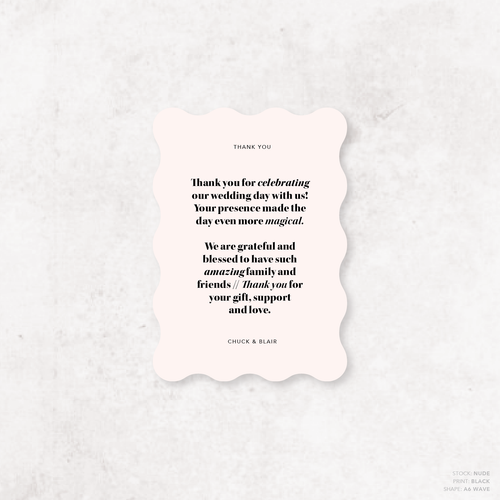 XOXO: Wedding Thank You Card