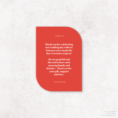 XOXO: Wedding Thank You Card