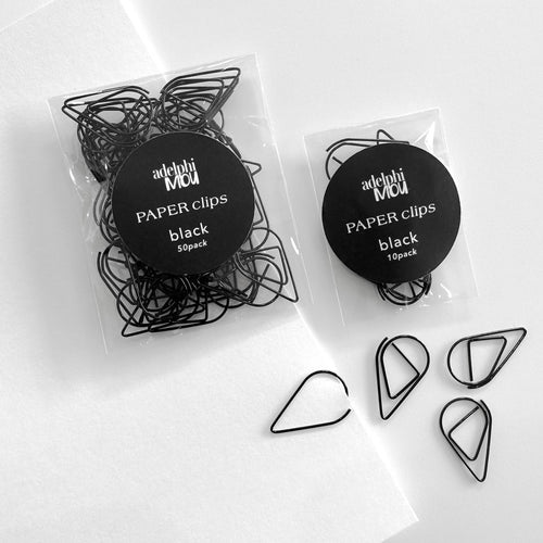 Black Teardrop Paperclips