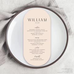 Abbie: Wedding Menu Card