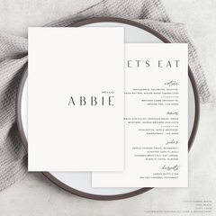 Abbie: Wedding Menu Card