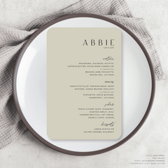Abbie: Wedding Menu Card