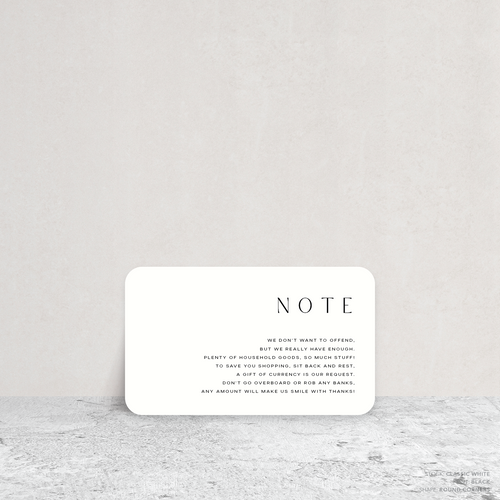 Abbie: Wedding Note Card