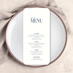 Claire: Wedding Menu Card