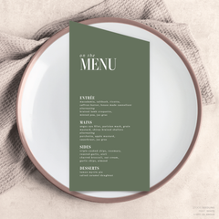 Claire: Wedding Menu Card