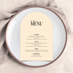 Claire: Wedding Menu Card