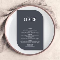Claire: Wedding Menu Card