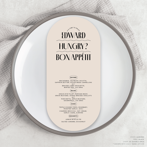 Edward: Wedding Menu Card