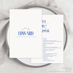 Edward: Wedding Menu Card