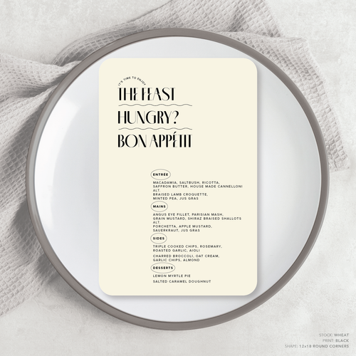 Edward: Wedding Menu Card