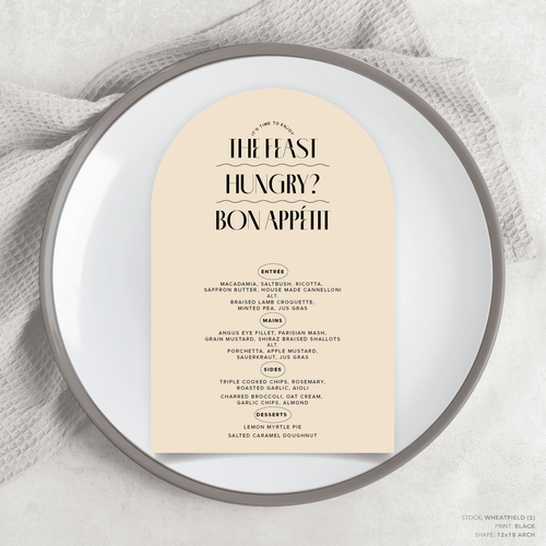 Edward: Wedding Menu Card