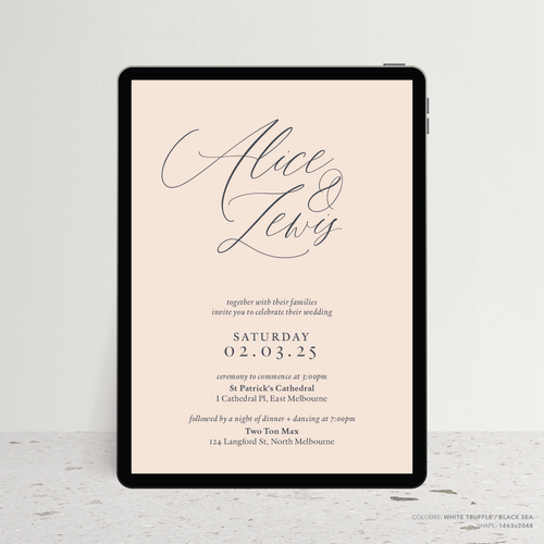 Golden Afternoon: Digital Wedding Invitation