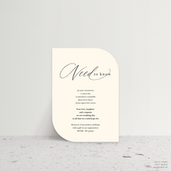 Golden Afternoon: Wedding Info Card