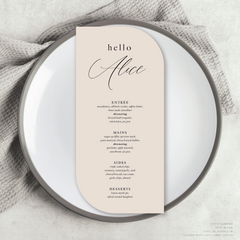 Golden Afternoon: Wedding Menu Card