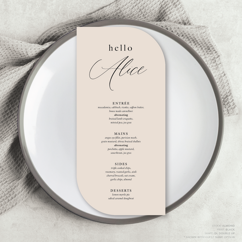 Golden Afternoon: Wedding Menu Card