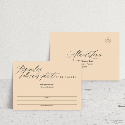 Golden Afternoon: Wedding RSVP Card