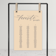 Golden Afternoon: Wedding Seating Chart