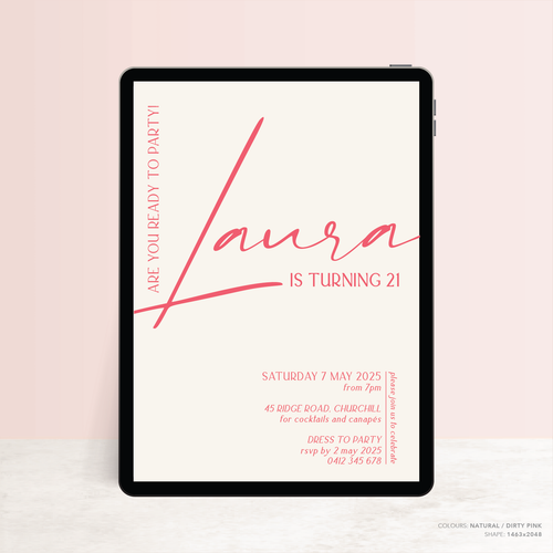 Laura: Digital Baptism Invitation + Digital Birthday Invitation