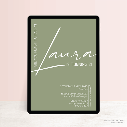 Laura: Digital Baptism Invitation + Digital Birthday Invitation