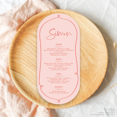 Vino: Wedding Menu Card