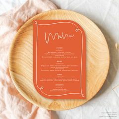 Vino: Wedding Menu Card