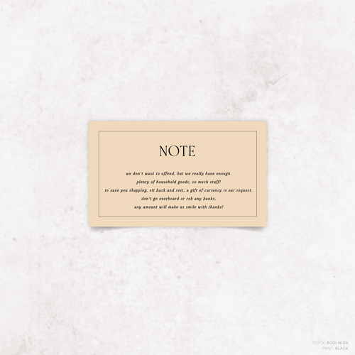 AlI I Ask Of You: Wedding Note Card