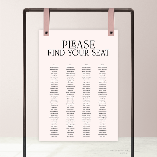 AlI I Ask Of You: Wedding Seating Chart