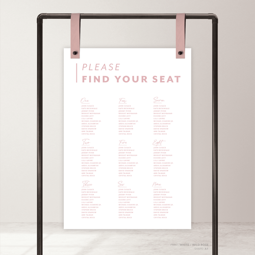 Amelia: Baptism Seating Chart