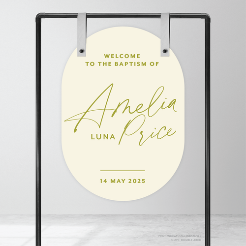 Amelia: Baptism Welcome Sign